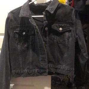John Galt black cropped jean jacket